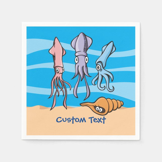 Servilleta De Papel Personalizados de calamar (Anverso)