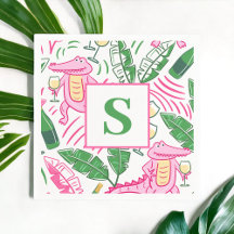 Personalizados Preppy Alligator & Wine Southern