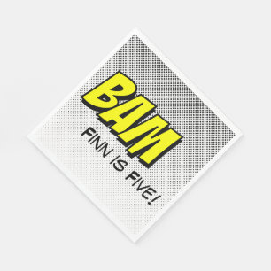 Servilleta De Papel Personalizados superhéroes - BAM Black White Back