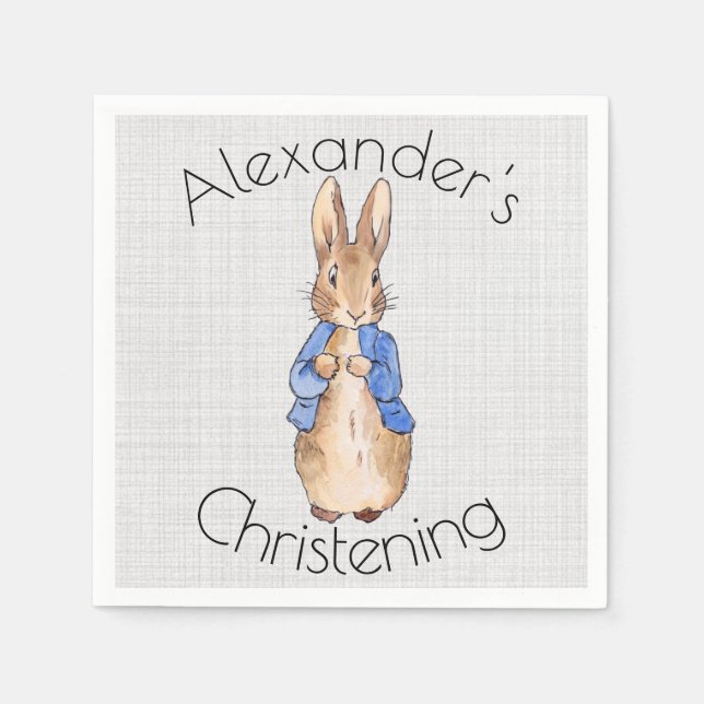Servilleta De Papel Personalizar a Peter el bautizo de conejo (Anverso)