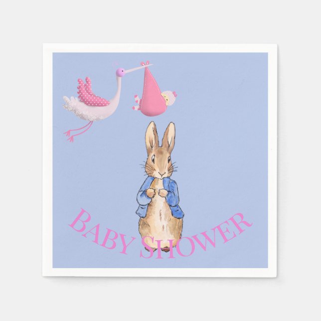 Servilleta De Papel Personalizar Baby Shower de Peter Rabbit (Anverso)