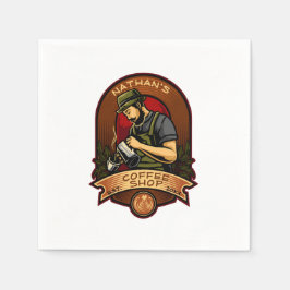 Servilleta De Papel Personalizar Barista Vintage Coffee Shop