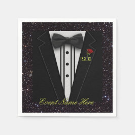 Servilleta De Papel Personalizar Black Tuxedo y Night Sky