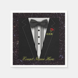 Servilleta De Papel Personalizar Black Tuxedo y Night Sky