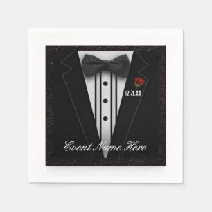 Servilleta De Papel Personalizar Black Tuxedo y Night Sky