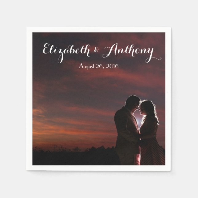 Servilleta De Papel Personalizar con Boda fotográfico (Anverso)