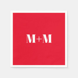 Servilleta De Papel Personalizar con letra blanca inicial Papel rojo