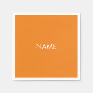 Servilleta De Papel Personalizar con nombre, naranja minimalista de te