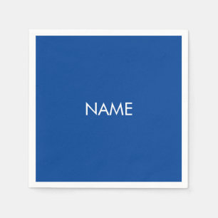Servilleta De Papel Personalizar con nombre, texto azul minimalista bl
