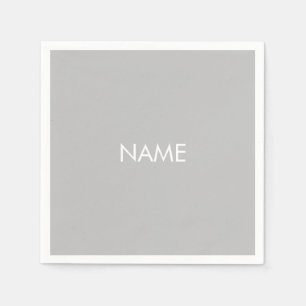 Servilleta De Papel Personalizar con nombre, texto blanco minimalista