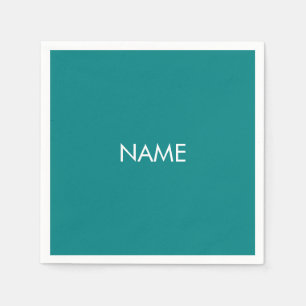 Servilleta De Papel Personalizar con nombre, texto blanco verde azulad