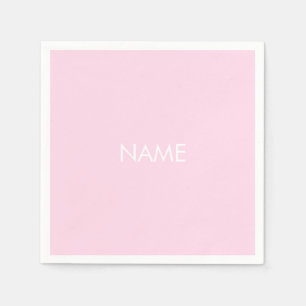 Servilleta De Papel Personalizar con nombre, texto minimalista rosa cl