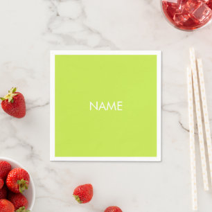 Servilleta De Papel Personalizar con nombre, texto verde lima minimali