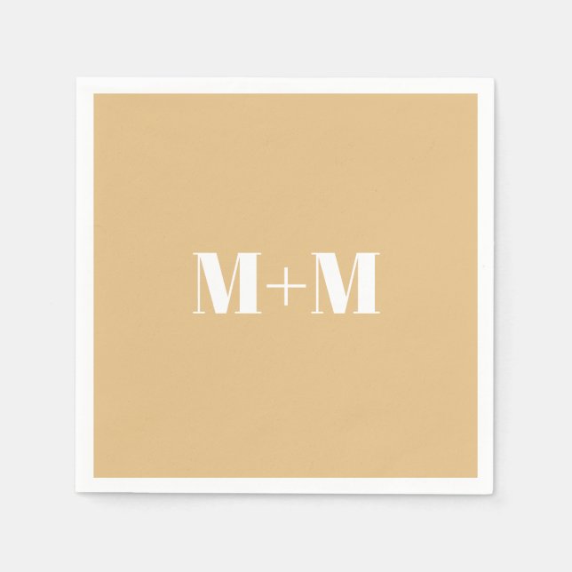 Servilleta De Papel Personalizar con número de letra blanca inicial (Anverso)