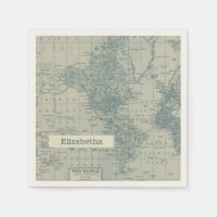 Personalizar de viaje del Mapa del Mundo de Vintag