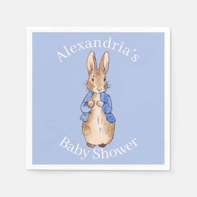 Servilleta De Papel Personalizar el Baby Shower de Peter the rabbit (Anverso)