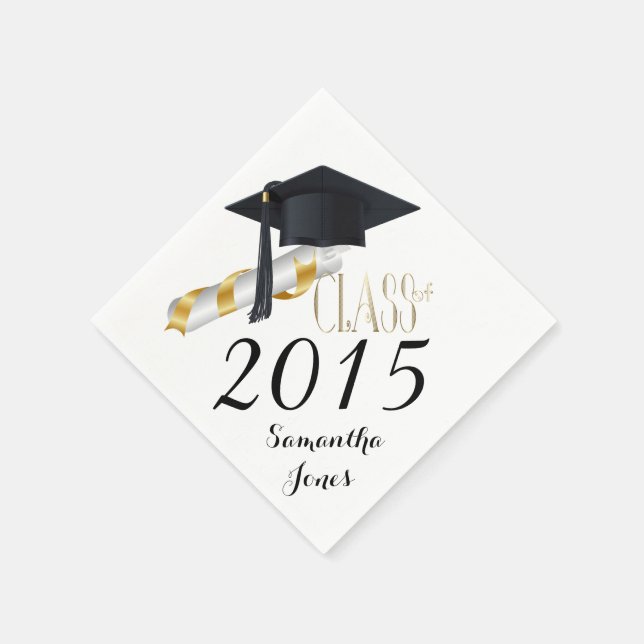 Servilleta De Papel PERSONALIZAR ESTE 2015 Graduado Fiesta Napkins (Borde)