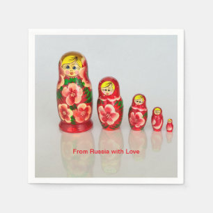 Servilleta De Papel Personalizar las muñecas apiladas rusas Matryoshka