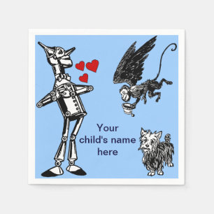Servilleta De Papel Personalizar: Mago de Oz, Tin Man, Toto Monkey