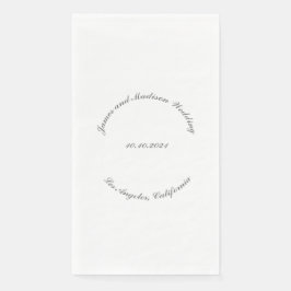Servilleta De Papel Personalizar Nombre, boda de letras curvadas grise
