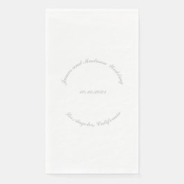 Servilleta De Papel Personalizar Nombre, boda de letras curvadas grise