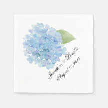 Personalizar sus servilletas boda Blue Hydrangea