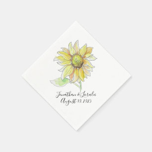 Servilleta De Papel Personalizar sus servilletas boda Girasol