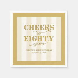 Servilleta De Papel Personalized 80th Birthday Party Paper Napkin