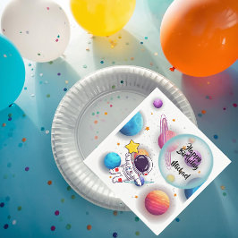 Servilleta De Papel Personalized Astronaut & Planets Party Napkins