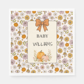 Servilleta De Papel Personalized Baby Boho Pumpkin Party Napkin