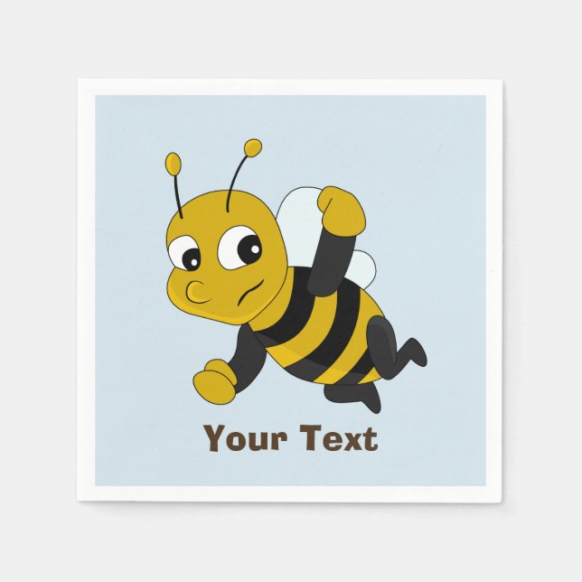 Servilleta De Papel Personalized bee cartoon napkins (Anverso)