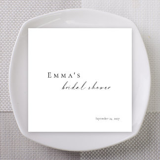 Servilleta De Papel Personalized Bridal Shower Napkins | Minimalist