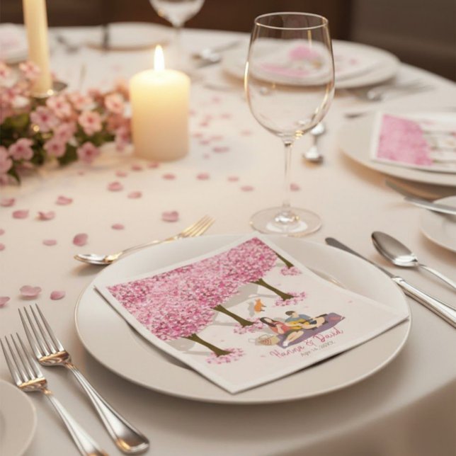 Servilleta De Papel Personalized Cherry Blossom Picnic Napkins (Subido por el creador)