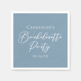 Servilleta De Papel Personalized Chic Dusty Blue Bachelorette Party