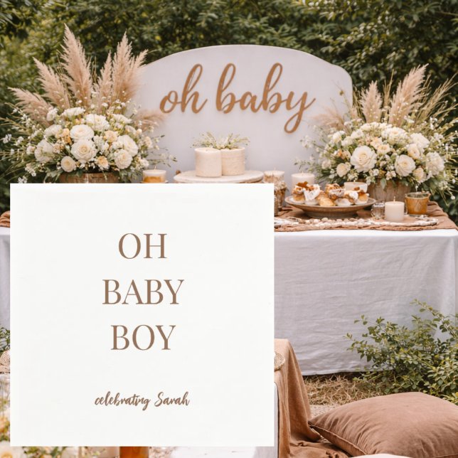 Servilleta De Papel Personalized Cocoa Brown Baby Boy Shower Napkins (Subido por el creador)