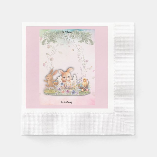 Servilleta De Papel Personalized Easter Brunch  Paper Napkins (Anverso)