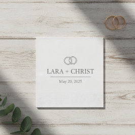 Servilleta De Papel Personalized Elegant Minimalist Wedding Paper