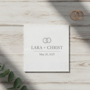 Servilleta De Papel Personalized Elegant Minimalist Wedding Paper