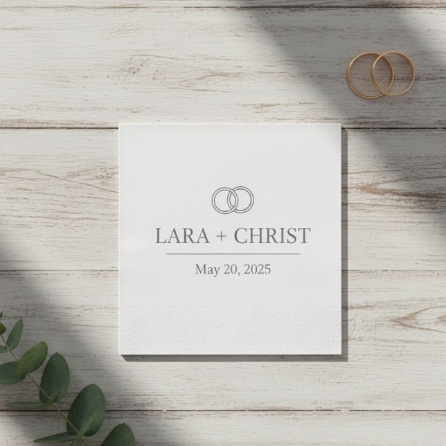 Servilleta De Papel  Personalized Elegant Minimalist Wedding Paper (Subido por el creador)