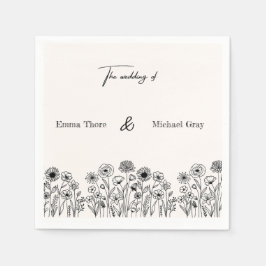 Servilleta De Papel Personalized Elegant Minimalistic Wedding Napkins