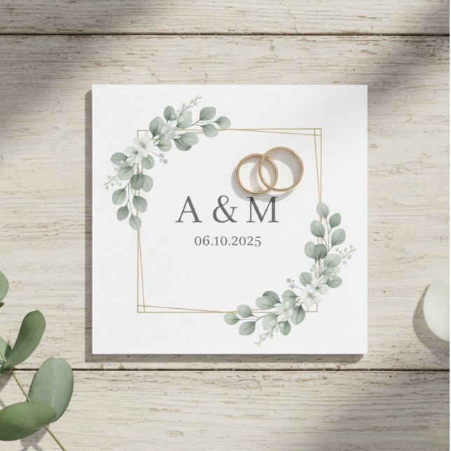 Servilleta De Papel Personalized Elegant Monogram Paper Napkins (Subido por el creador)