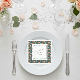 Servilleta De Papel Personalized Floral Border Love Note Napkin 
