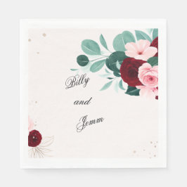 Servilleta De Papel Personalized Floral Wedding Napkins