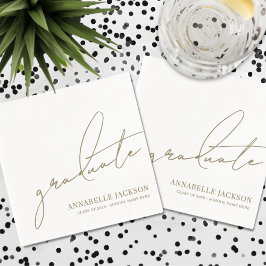 Servilleta De Papel Personalized Gold Graduation