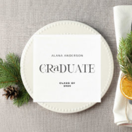 Servilleta De Papel Personalized Graduation Modern Minimal Elegant