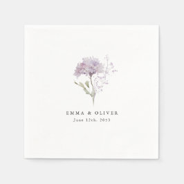 Servilleta De Papel Personalized Lavender hydrangea Watercolor Wedding