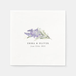 Servilleta De Papel Personalized Lavender & Sage Green Floral Wedding