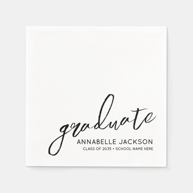 Servilleta De Papel Personalized Minimalist Graduation (Anverso)