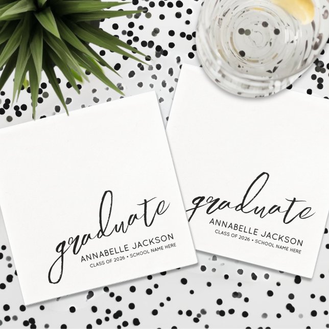 Servilleta De Papel Personalized Minimalist Graduation (Personalized Minimalist Graduation Napkins)