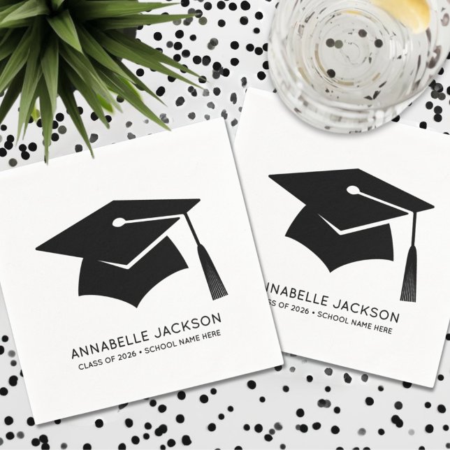 Servilleta De Papel Personalized Minimalist Graduation (Personalized Minimalist Graduation Napkins)